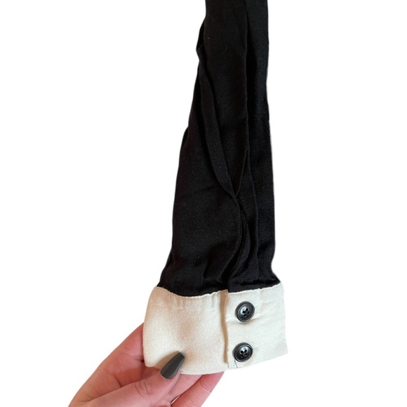 Reformation Women's Scheana Mini Black Collared Button Up Chiffon Shirt Dress 10 - Picture 7 of 10